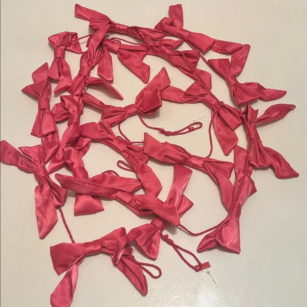 Pink Bow Garland 6 Ft Pink Garland set of 2